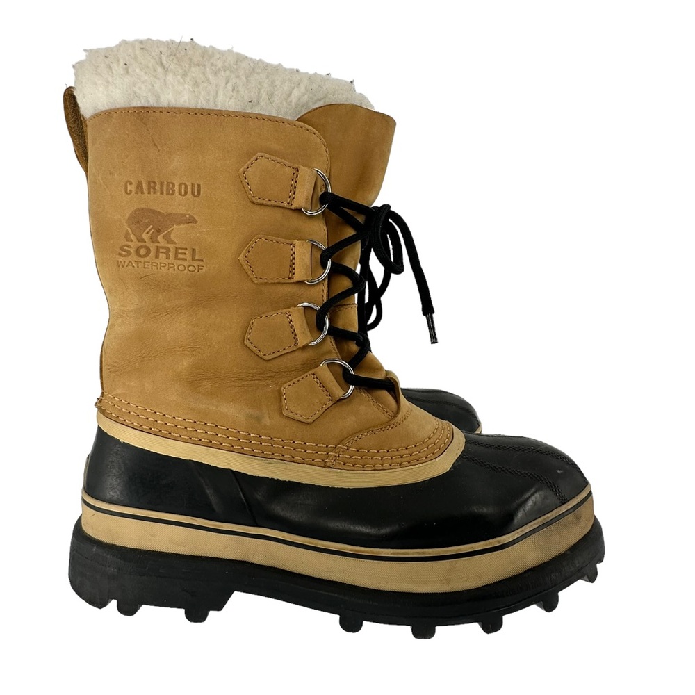 Sorel Caribou Waterproof Boot Tan/Black Men's Size 10